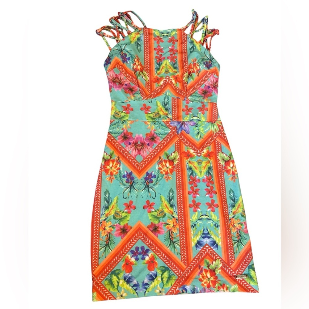 Vibrant Floral‎ Strappy Dress Size S